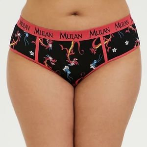 Disney Pixar Mulan Mushu & Cri-Kee Black Cotton Hipster Panty - Torrid